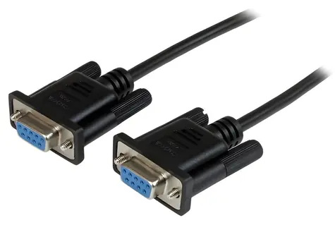 StarTech sériový null modem kabel DB9 černá 2 m / Sériový kabel / Null modem / RS-232