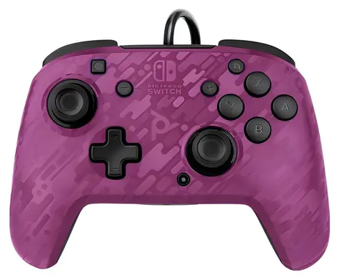 PDP Faceoff Deluxe+ Audio Camo Purple / Herní ovladač / drátový / USB / 3m / Nintendo Switch