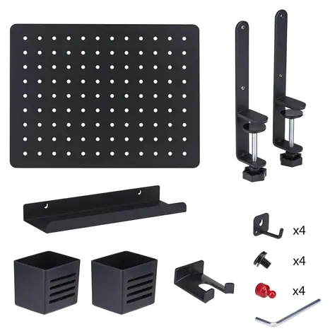 StarTech Clamp-on organizér na desk černý / Organizér na příslušenství / ocelový pegboard / 42 x 32 cm / 2,6 kg