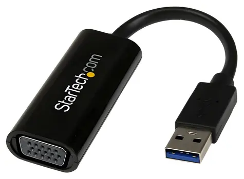 StarTech adaptér USB 3.0 na VGA černá / Adaptér / 1920x1200 / vestavěný kabel 0,06 m