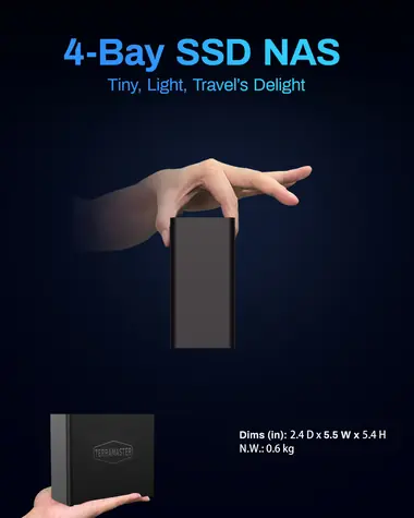 TerraMaster F4 SSD / NAS server / 4x M.2 NVMe / Intel N95 / 8GB DDR5 / 5GbE / bez SSD