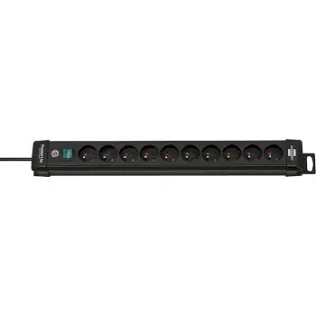 Brennenstuhl Premium-Line černá / Prodlužovací kabel / 10x zásuvka / 3 m / vypínač