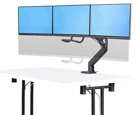 StarTech stolní držák pro 3 monitory černá, stříbrná / Stojan pro tři monitory / do 27" / nosnost 18 kg / VESA