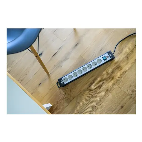 Brennenstuhl Premium-Line černo-šedá / Napájecí lišta / 8x zásuvka / 1,8 m / vypínač / dětská pojistka