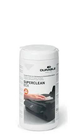 Durable Supercleanbox / Čisticí ubrousky / vlhčené / 100 ks / dávkovací dóza