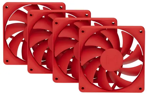 Hyte FA12 4ks červená / Ventilátor / 120 mm / 1500 RPM / 28 dB / 72 CFM / 4-pin PWM