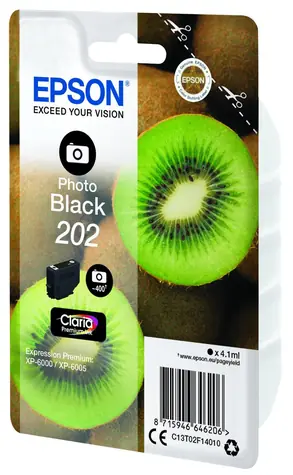 Epson 202 Claria Premium foto černá / Originální cartridge / Expression Premium XP / 4,1 ml