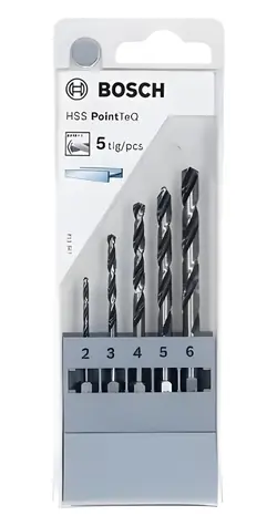 BOSCH Sada vrtáků do kovu HSS PointTeQ / Sada vrtáků / O 2, 3, 4, 5, 6 mm / 5 ks