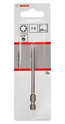 BOSCH Bit Extra Hard T8 / Bit / Délka 89 mm