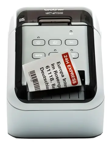 Brother Tiskárna štítků černá/červená / Tiskárna samolepicích štítků / DK role / WiFi / USB