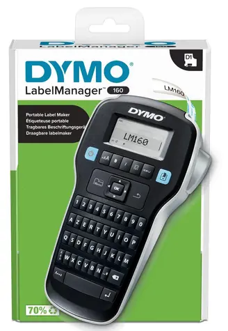 Dymo LabelManager 160 / Tiskárna samolepicích štítků / LCD displej / D1 páska 6-9-12 mm / 6x AAA