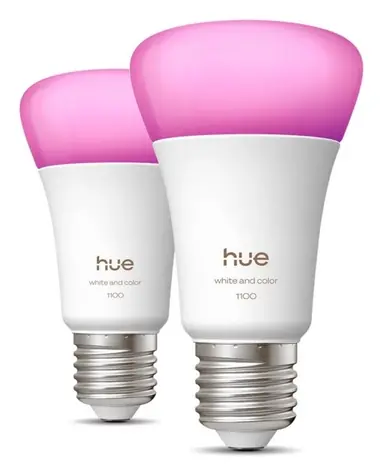 Philips Hue WCA 2x žárovka E27 A60 / Chytrá LED žárovka / 1100 lm / 16 mil. barev / stmívatelná / Bluetooth/Zigbee