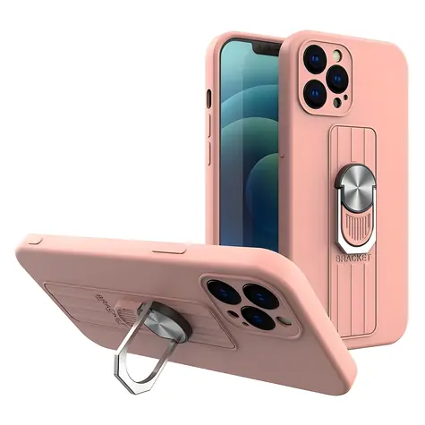 Hurtel Kryt s prstýnkem a stojánkem růžová / Kryt pro Xiaomi Poco M4 Pro 5G / Silikon