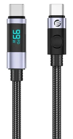 Orico LDC2C černá / Datový kabel / USB-C na USB-C / LED displej / 100W PD / 2 m / 2 ks