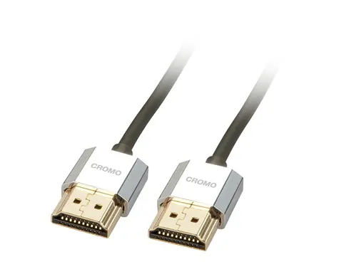Lindy CROMO Slim černá / HDMI kabel / High Speed / Ethernet / 2 m / pozlacené konektory