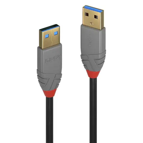 Lindy Anthra Line USB-A - USB-A 0,5 m černá / Kabel USB / USB 3.2 Gen 1 / 5 Gbit/s
