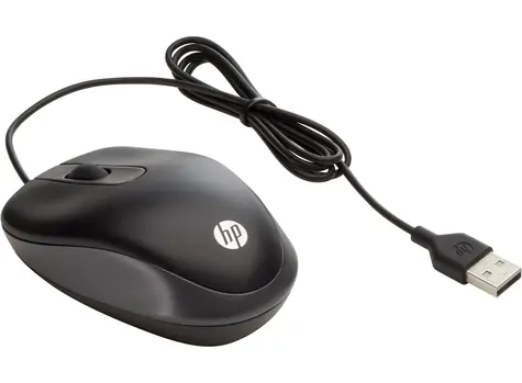 HP USB Travel Mouse černá / Drátová myš / USB / 2 tlačítka