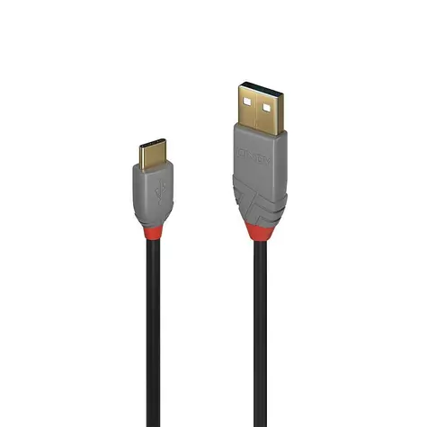Lindy Anthra Line černá / Kabel USB / USB 2.0 Typ A - Typ C / M/M / 3 m / 480 Mbit/s