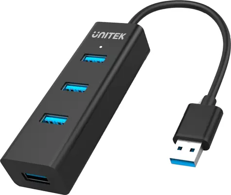Unitek Y-3089 černá / USB hub / 4x USB 3.0 / LED indikace