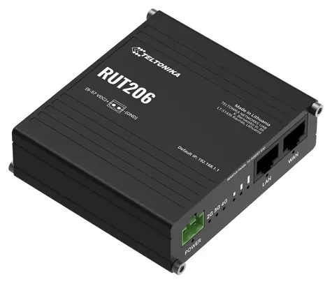 Teltonika RUT206 / Průmyslový router / LTE Cat.4 / 2x LAN / Wi-Fi 2,4GHz / SIM