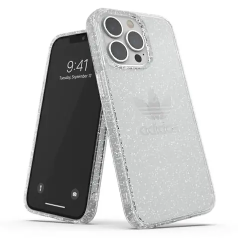 Adidas OR Protective Clear Case Glitter transparentní stříbrná / Pouzdro / Apple iPhone 13 Pro, iPhone 13