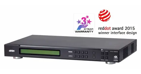 Aten HDMI Matrix Switch / Matrixový přepínač / 4096×2160 px / 1U / kovové tělo