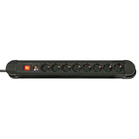 Lindy černá / Prodlužovací přívod / 8 zásuvek Schuko / vypínač / 3500 W