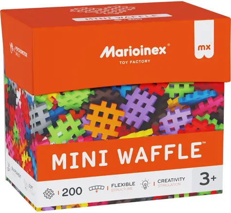 MARIOINEX Stavebnice Mini Waffle / 200 dílků / 2 figurky / od 3 let