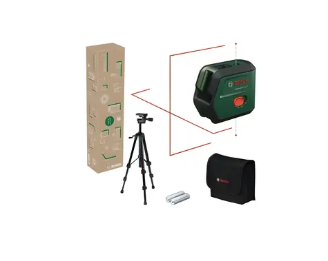BOSCH UniversalLevel 2 / Křížový laser / dosah 12 m / přesnost ±0,5 mm/m / samonivelace / 2x AA