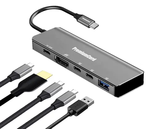 PremiumCord Adaptér USB-C na HDMI+USB-A+USB-C+PD