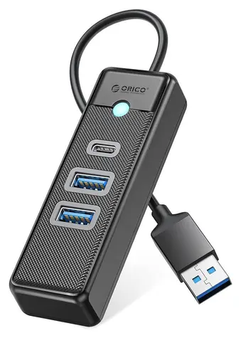 Orico PWC2U-U3 černá / USB hub / 2x USB-A 3.0 / 1x USB-C 3.0 / kabel 0,15 m