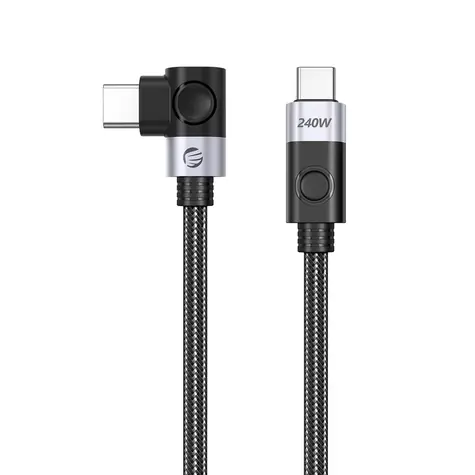 Orico CW240 černá / Kabel USB-C - USB-C / lomený / PD 240W / 20 Gbps / 0,5 m