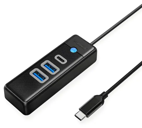 Orico PWC2U-C3 černá / USB hub / 3 porty / 2x USB-A 3.0 / 1x USB-C 3.0 / kabel 0,5 m
