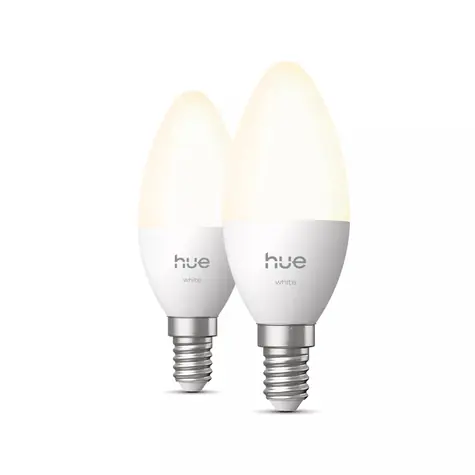 Philips Hue LED žárovka E14 3,7W bílá / chytrá LED žárovka / 2700 K / Zigbee/Bluetooth / 2ks
