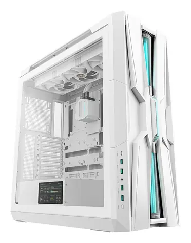 Deepcool GENOME III bílá / PC skříň / Integrované vodní chlazení / Temperované sklo / LCD 5,5"
