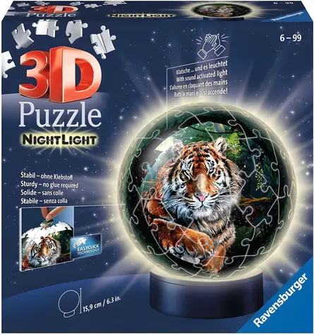 RAVENSBURGER 3D Puzzle-Ball Tygr / 72 dílků