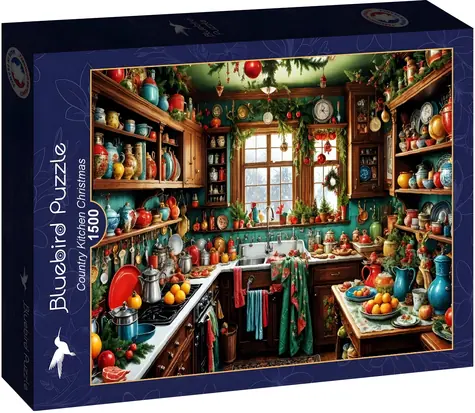 BLUEBIRD Puzzle Nostalgie vánoční kuchyně / 1500 dílků / 85 × 61 cm