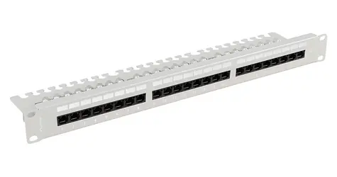 Lanberg Patch panel s policí šedý / Patch panel / 24 portů / RJ-45 / Cat.6 UTP / 1U / 19"