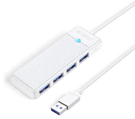 Orico PAPW4A-U3 bílá / USB hub / 4x USB-A 3.0 / kabel 1,8 m