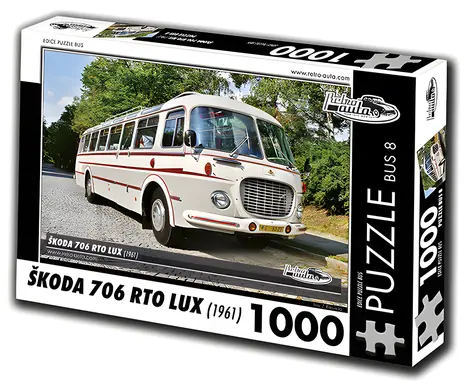 RETRO-AUTA Puzzle BUS č.8 Škoda 706 RTO LUX (1961) / 1000 dílků / 66 × 47 cm