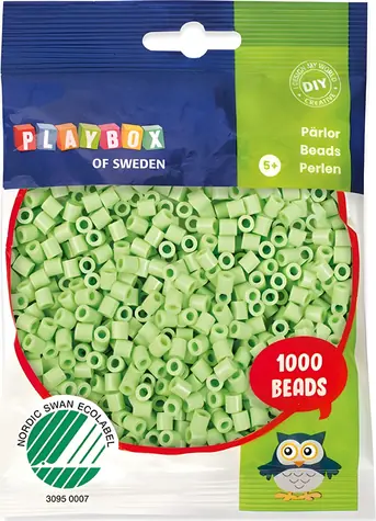 PLAYBOX Zažehlovací korálky pastelové zelené / 1000 ks