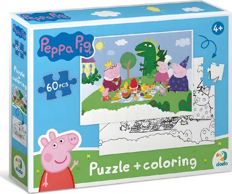 DODO Oboustranné puzzle Prasátko Peppa: Piknik / 60 dílků / 32 x 23 cm