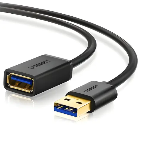 Ugreen US129 černá / Prodlužovací kabel / USB-A (M) - USB-A (F) / USB 3.0 / 2 m / 5 Gbit/s