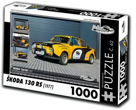 RETRO-AUTA Puzzle č. 62 Škoda 130 RS (1977) / 1000 dílků / 66 × 47 cm