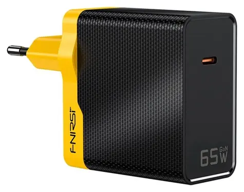 FNIRSI GaN adaptér 65 W žlutá / Napájecí adaptér / USB-C / Power Delivery