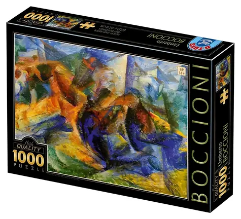 D-TOYS Puzzle Kůň a jezdec a budovy / 1000 dílků