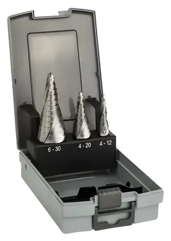 Bosch 2608587426 / Sada stupňovitých vrtáků HSS / 4-30 mm / 3 ks