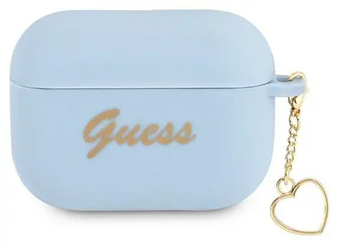 GUESS GUAPLSCHSB Silicone Charm Heart Collection modrá / Pouzdro / AirPods Pro