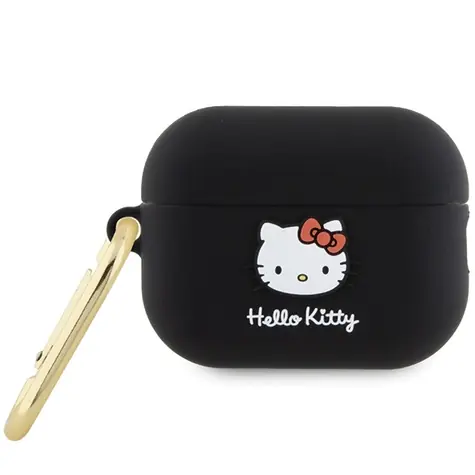 Hello Kitty Silicone 3D Kitty Head pro AirPods Pro 2 černá / Pouzdro / Silikonové