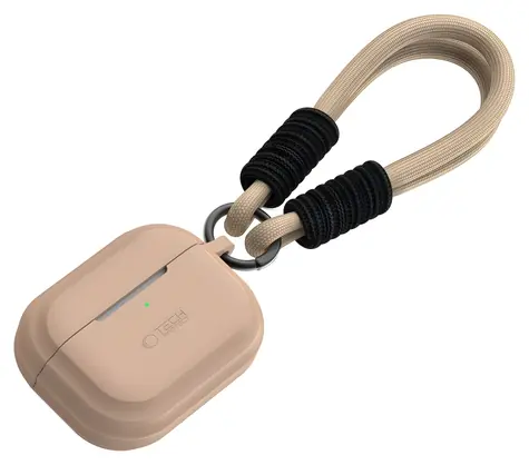 Tech-Protect Silicone Rope světle hnědá / Pouzdro / Apple AirPods Pro 1/2